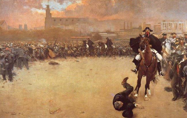 Ramon Casas i Carbo The Charge or Barcelona 1902 oil painting image